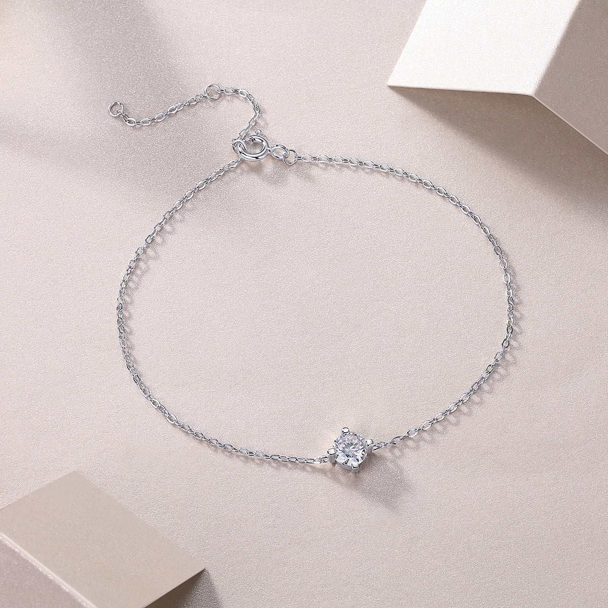 Cross-Linked Bracelet - Set With Top-Quality Moissanite, A Luxurious