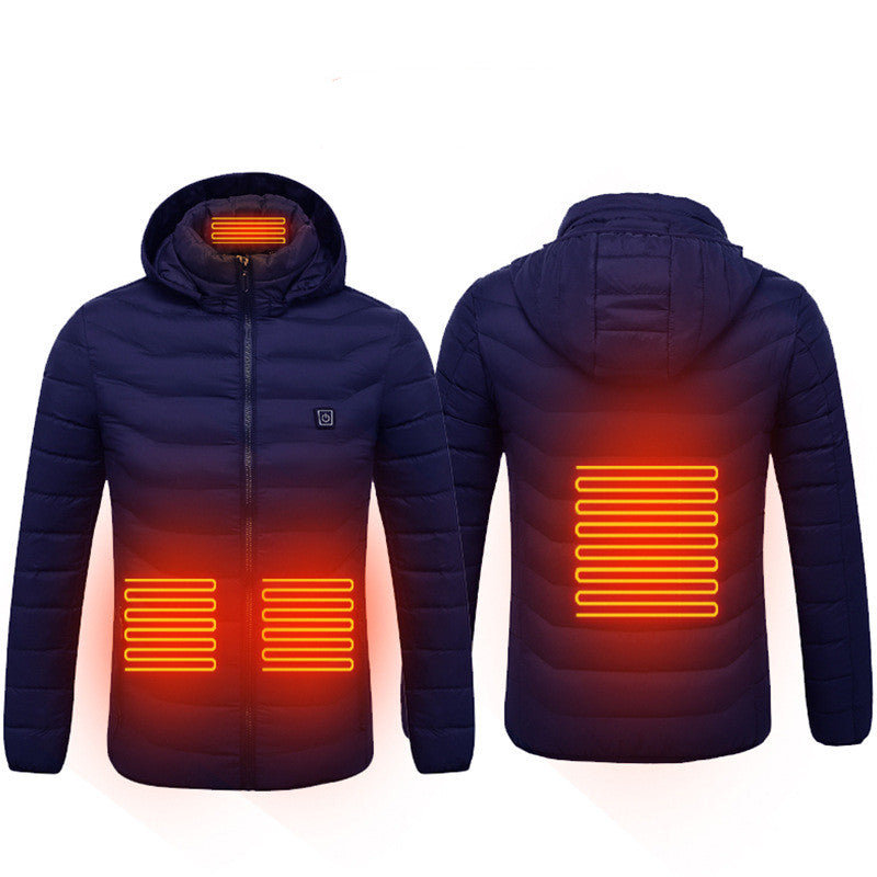 Winter Beheizte Jacke USB Elektrische Baumwolljacke Reißverschluss Heizung Thermokleidung Heizweste für Herren