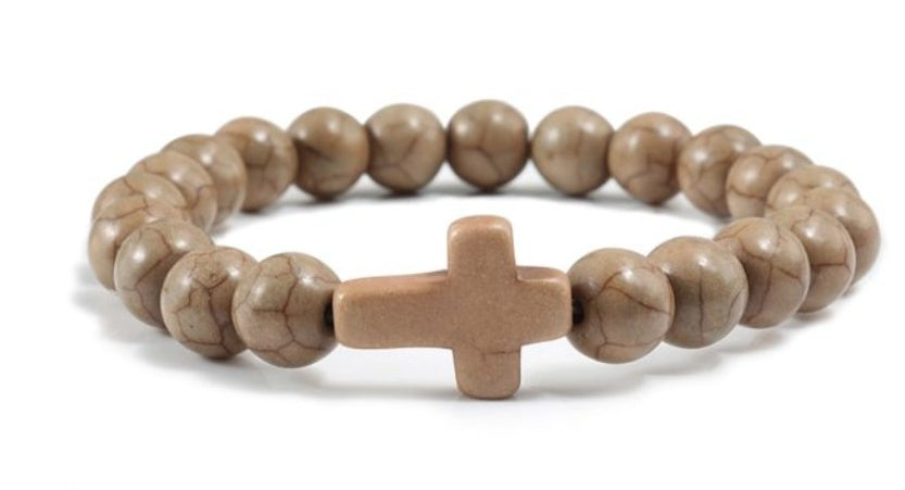 Blaues Türkis-Kreuz-Armband