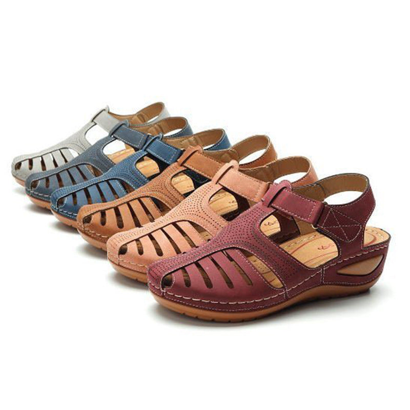 Keilsandalen Sommer Damen Runde Zehen Römerschuhe