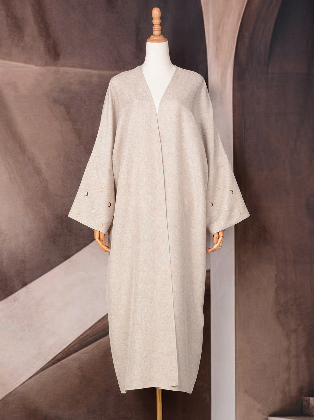 Muslimischer eleganter bestickter Cardigan-Kleid-Umhang
