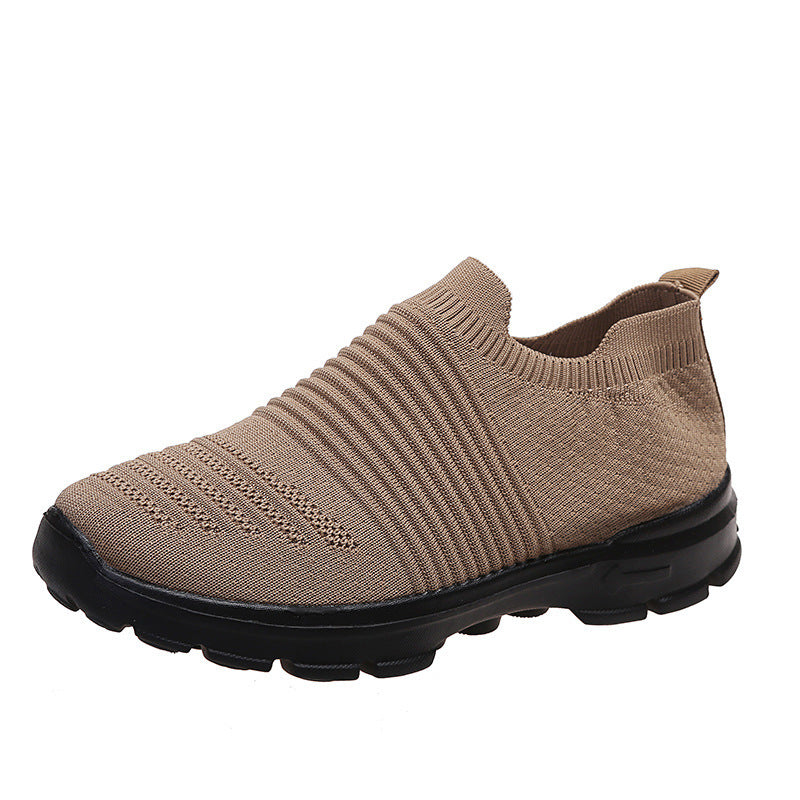 Stricksockenschuhe für Damen, bequem, atmungsaktiv, flache Schuhe, Laufschuhe