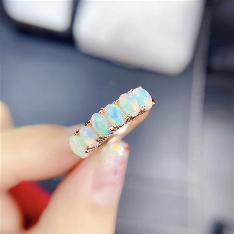 925 Silver Natural Opal Ring