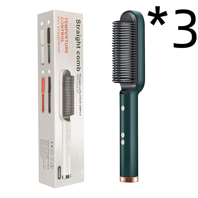 Nouveau peigne chaud lisseur 2 en 1 avec ion négatif et brosse à cheveux électrique double usage