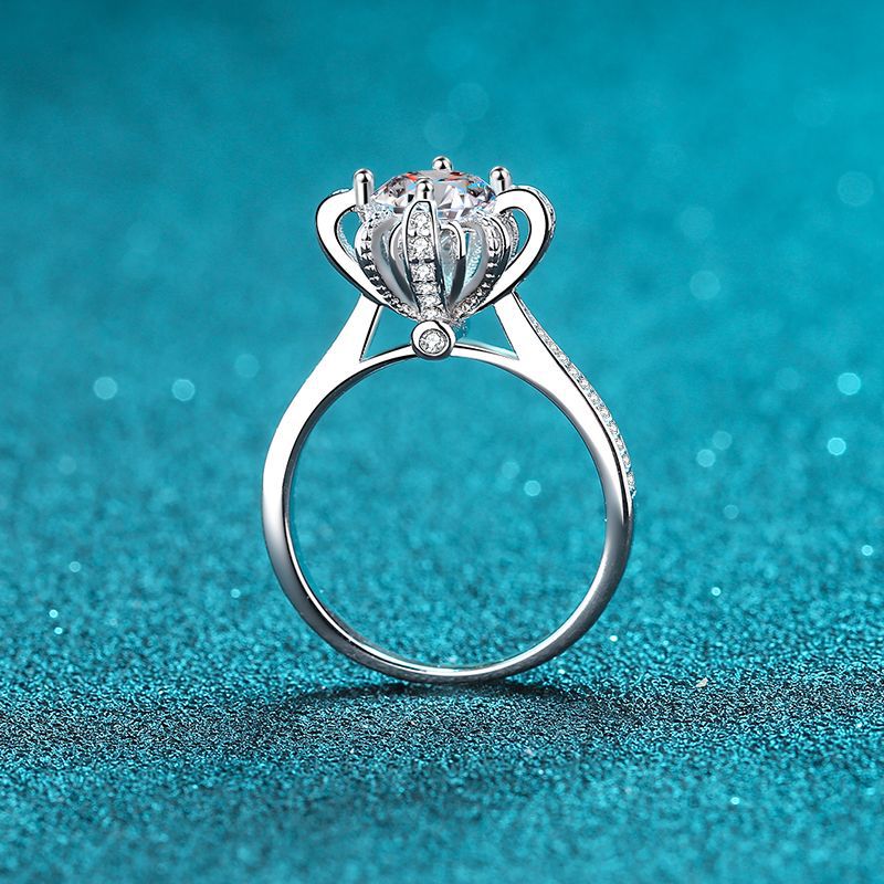 925 Sterling Silber Mikro-Fassung 1 Karat Moissanit-Ring
