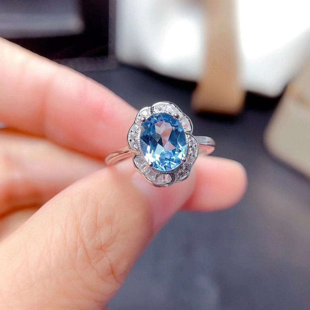 925 Sterling Silver Blue Topaz Necklace Set — Light Luxury Pendant | PurelyMart