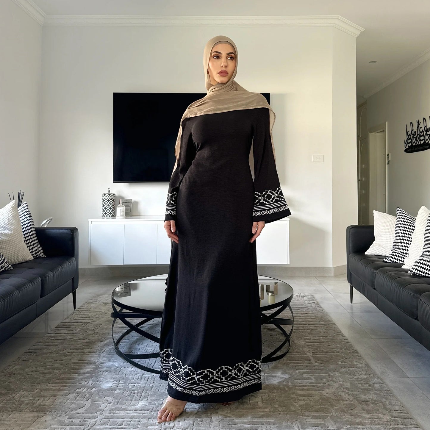 Damen Stickerei Mode Persönlichkeit Muslimisches Kleid