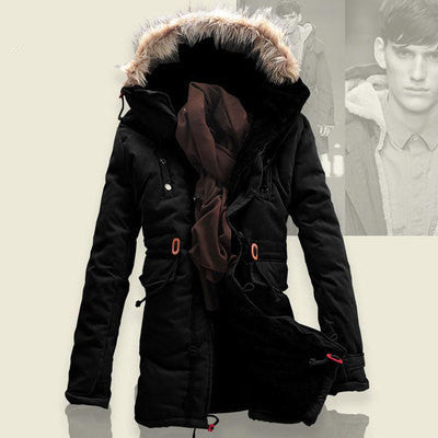 Manteau d'hiver pour hommes, doublure en laine d'agneau, veste épaisse matelassée, manteau en coton pour hommes