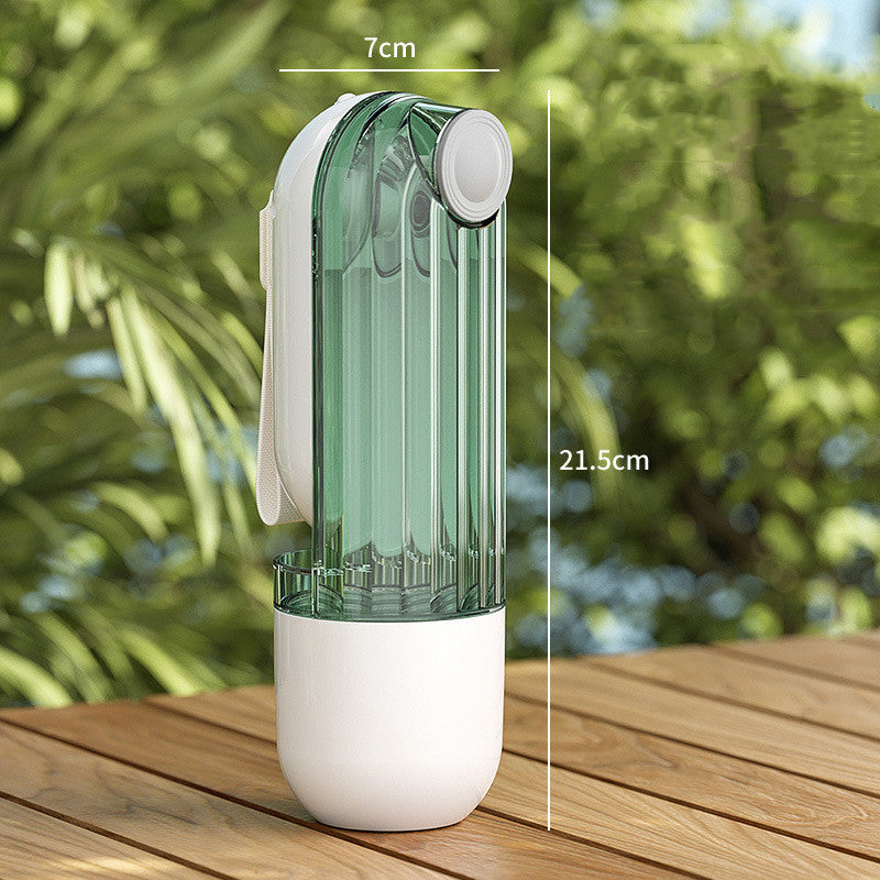 Trendy 2 In 1 Pet Water Cup Segment Design Green Dog Walking Portable