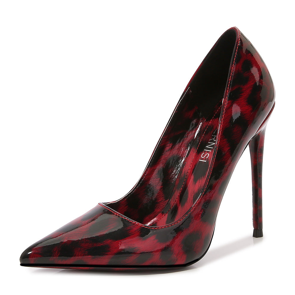 Leopardenmuster Spitze High Heel Schuhe Stiletto Übergroß