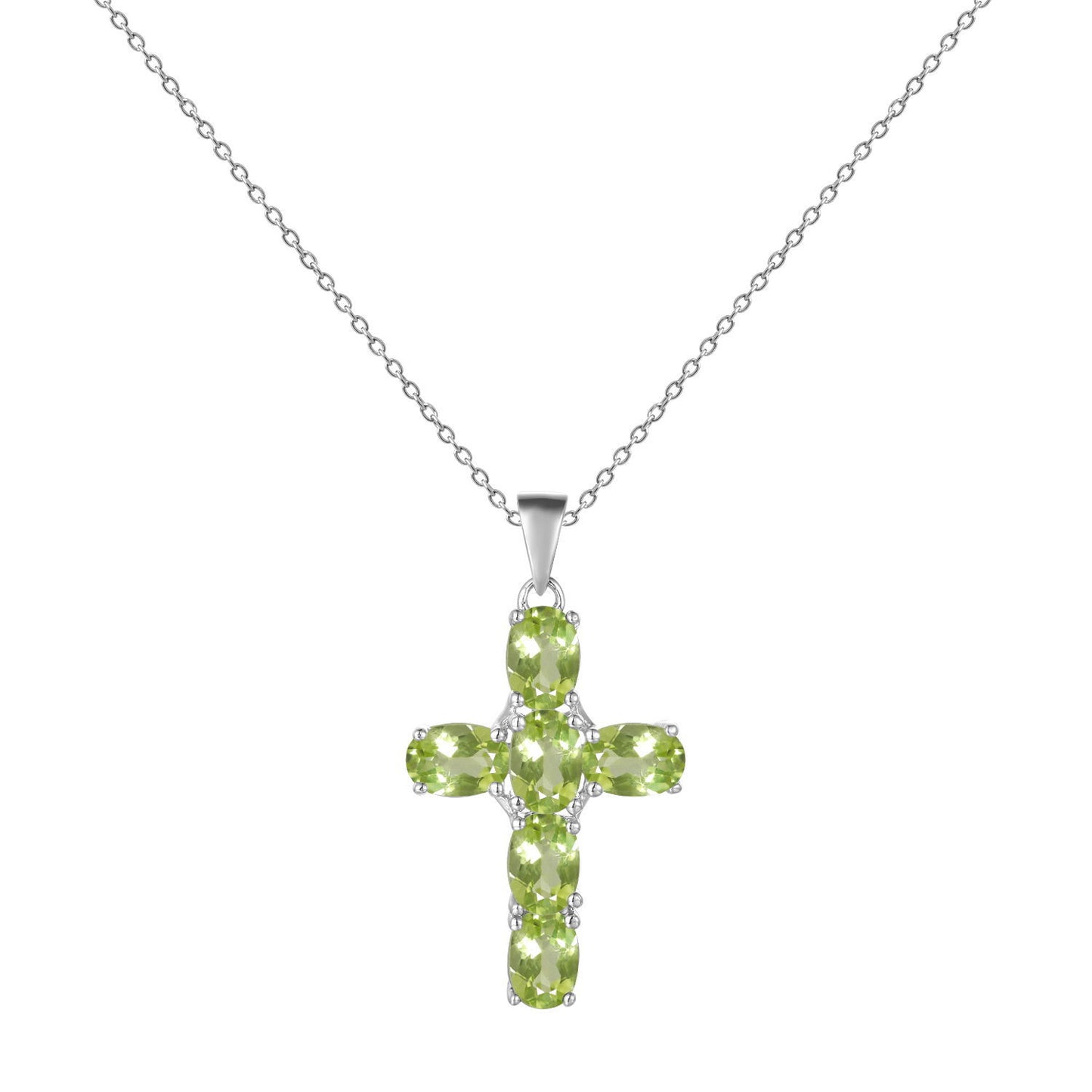 925 Silver Inlaid Crystal Cross Necklace Pendant