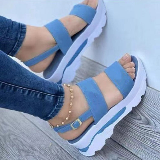 Damenschuhe Casual Schnalle Plateau Sandalen Sommermode