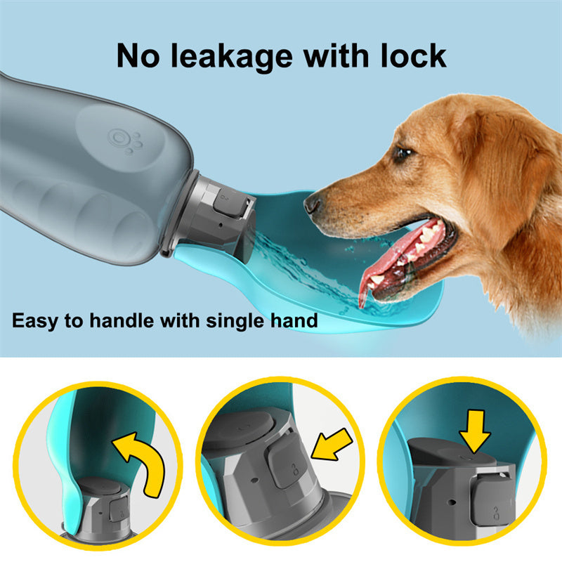 800 ml Hundewasserflasche, tragbar, hohe Kapazität, auslaufsicher, faltbarer Trinknapf für Haustiere, Golden Retriever, Spazierzubehör für draußen, Haustierprodukte