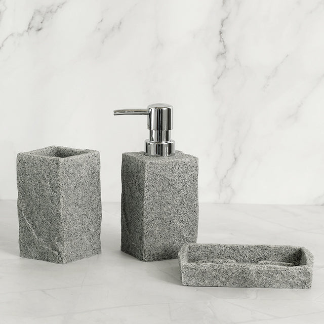 Trendy Bathroom Accessories Set Imitati Granite Resin Iiquid Soap D f