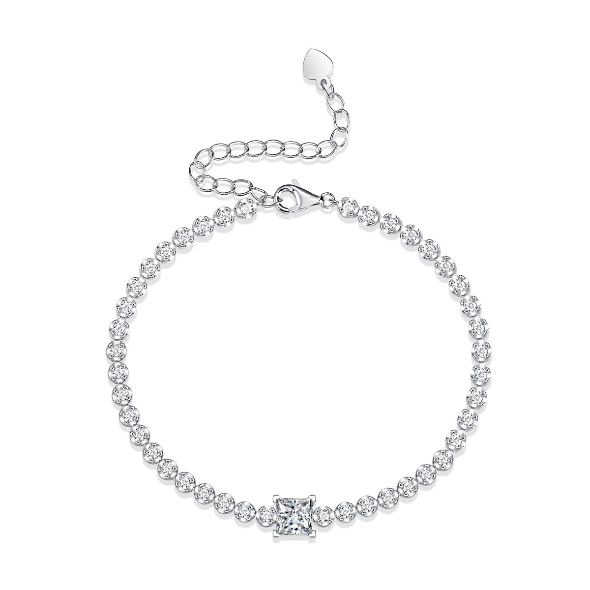 Bracelet S925 Silver Inlay Moissanite Rubik'S Cube
