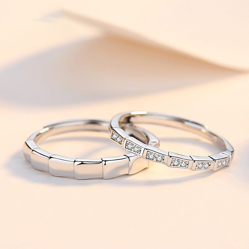 Fine Silver Platinum Plated Adjustable Ring