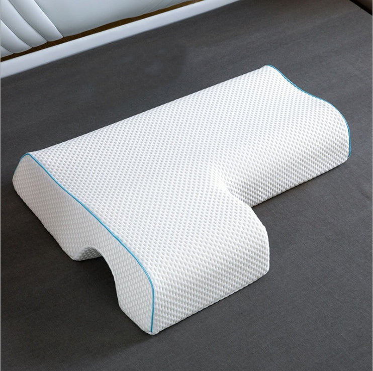 Oreiller de couple incurvé avec mousse à mémoire de forme à rebond lent pour le bras et la main