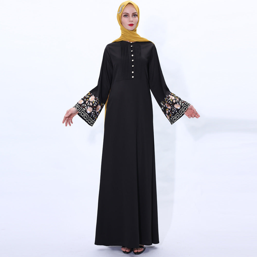 Stylish Retro Slim Muslim Women'S Dress Summer for Everyday Wear