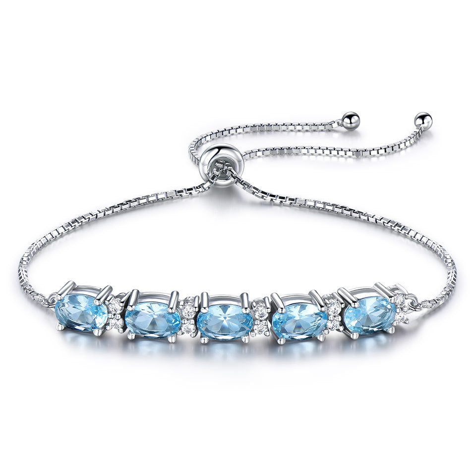 Armband aus 925er Sterlingsilber mit himmelblauem Topas