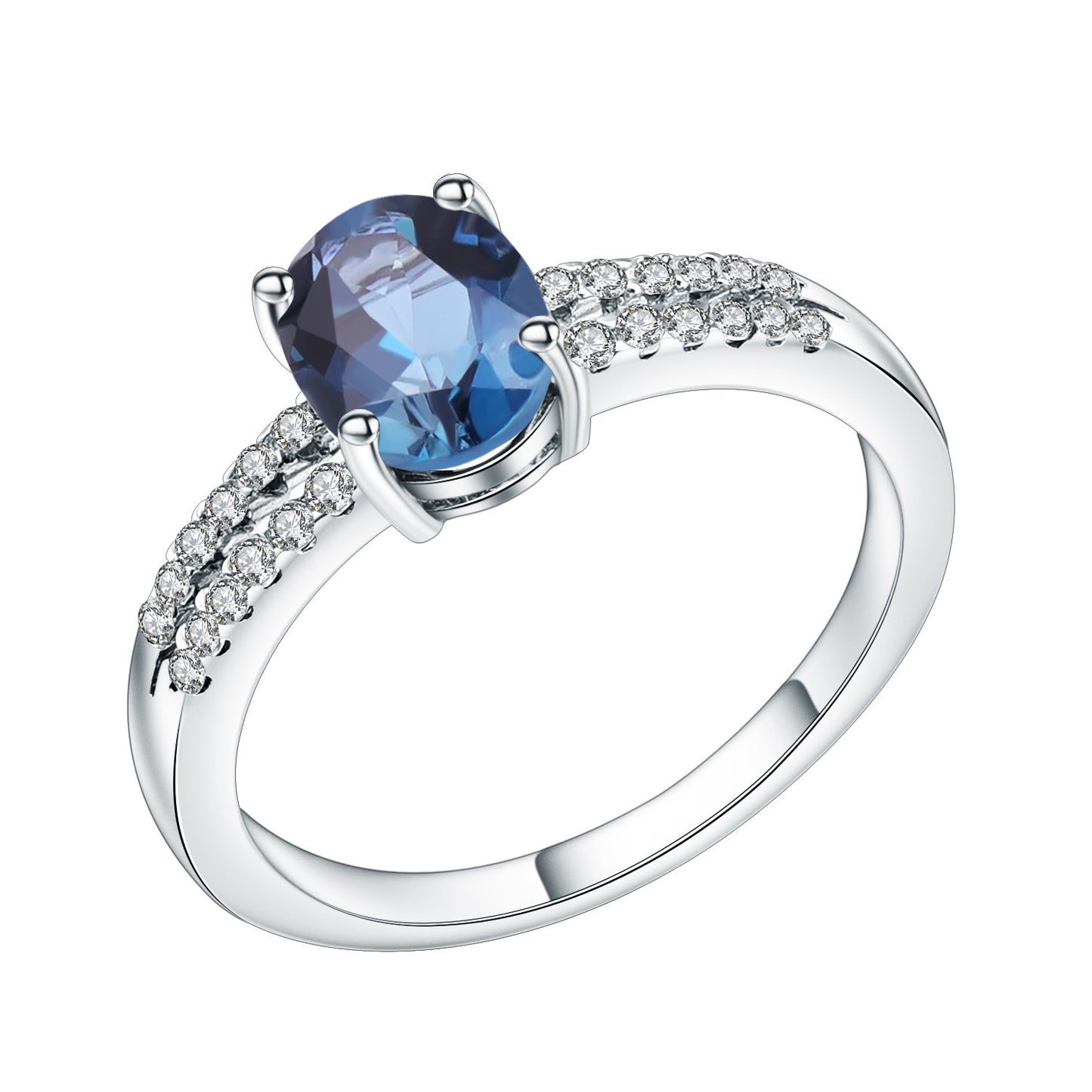 Stylish Topaz Natural Stone S925 Silver Crystal Ring for Everyday Wea