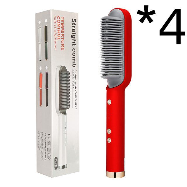 Nouveau peigne chaud lisseur 2 en 1 avec ion négatif et brosse à cheveux électrique double usage