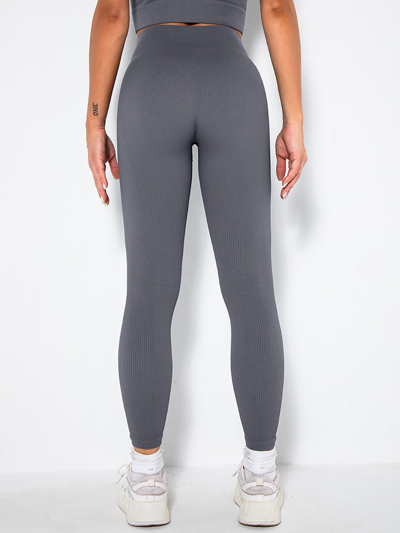 Po-Lifting-Yoga-Leggings für das Training mit hoher Taille und Bauchkontrolle, gerüschte Booty-Hose, gerippte nahtlose Leggings für Frauen mit hoher Taille für das Training im Fitnessstudio, athletische Yoga-Hose