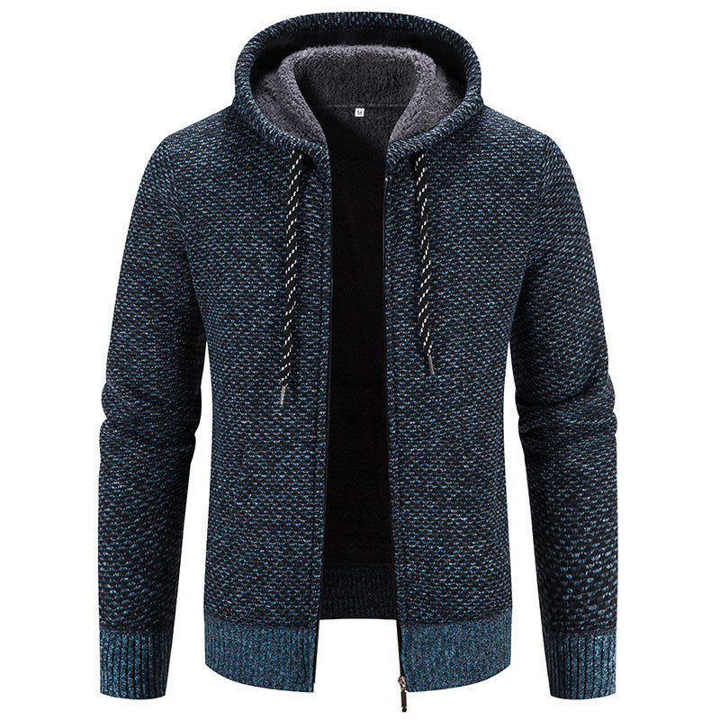 Manteau d'hiver avec fermeture éclair, couleur unie, manches longues, cordon de serrage, avec capuche, chaud, décontracté, épais, en peluche, pour le quotidien