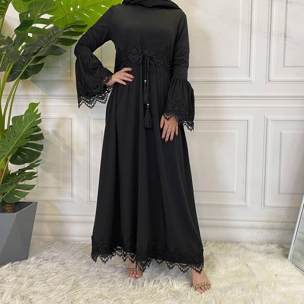 Muslimische Damen Spitzenkleid mit Schnürung