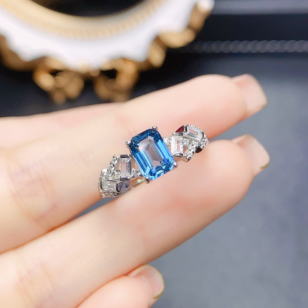 Women's Natural Topaz S925 Silver Ring