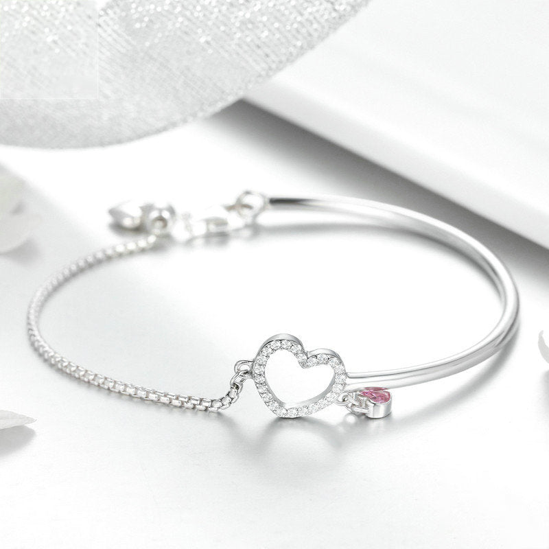 Women's Heart S925 Sterling Silver Women's Bracelet Bracelet Accessories
