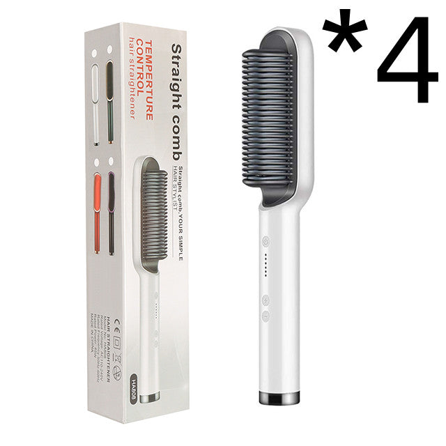 Nouveau peigne chaud lisseur 2 en 1 avec ion négatif et brosse à cheveux électrique double usage