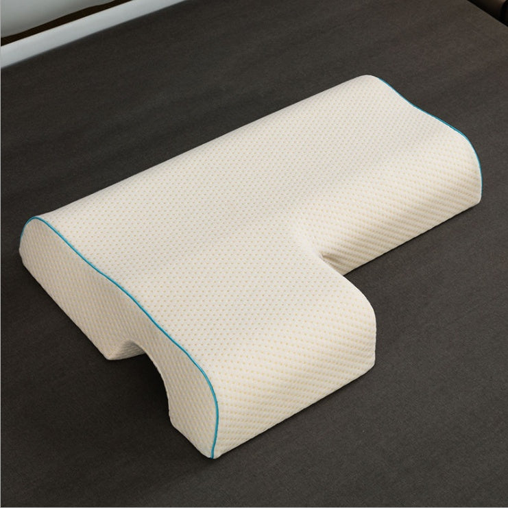 Oreiller de couple incurvé avec mousse à mémoire de forme à rebond lent pour le bras et la main