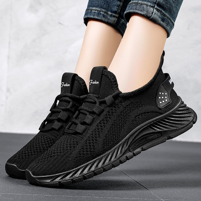 Modische, lässige Sportschuhe für Damen, flache Schnürschuhe, leichte, atmungsaktive Laufschuhe aus Mesh