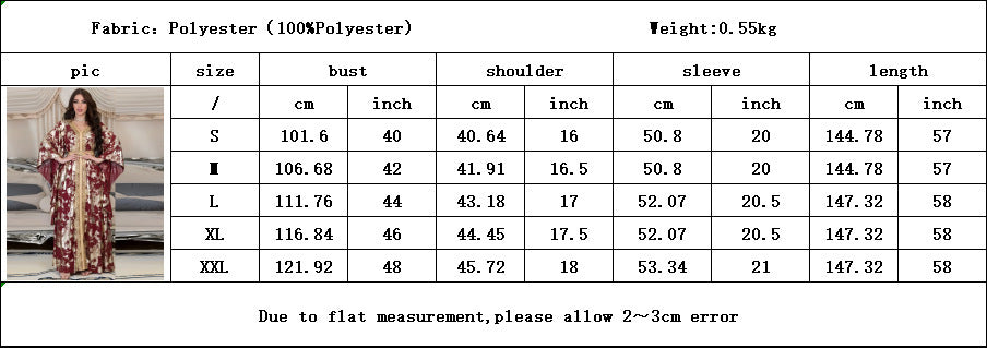 Stylish Muslim Chiffon Bronzing Robe Containing Belt Dress for Everyd