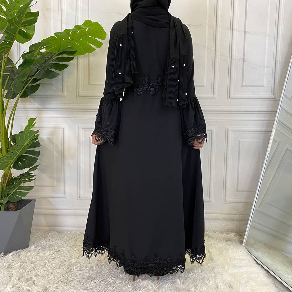 Muslimische Damen Spitzenkleid mit Schnürung