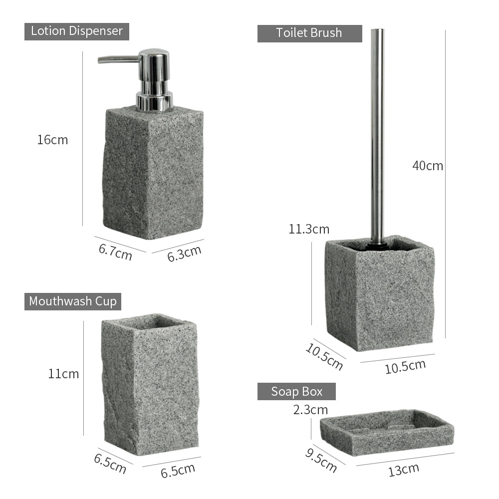 Trendy Bathroom Accessories Set Imitati Granite Resin Iiquid Soap D f