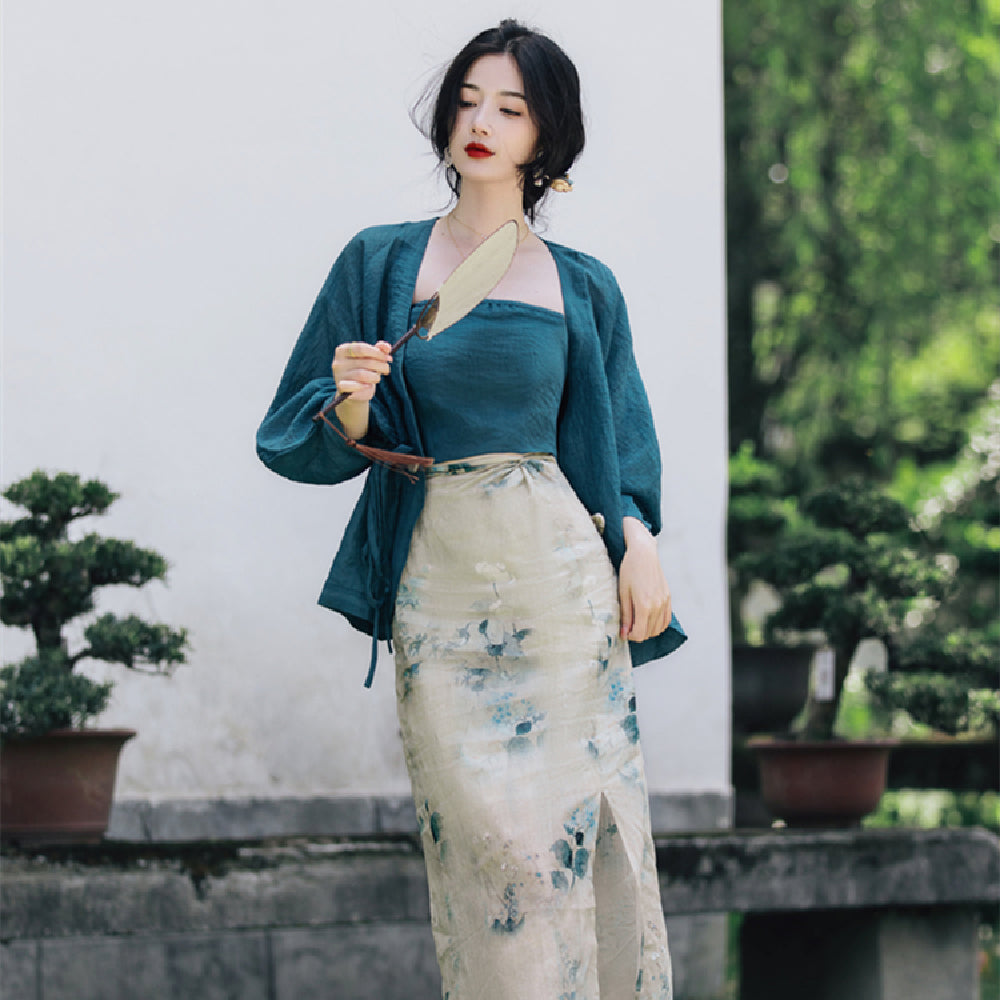 Three-Piece Modern Hanfu Set | New Hanfu Styles Embroidered Outfit
