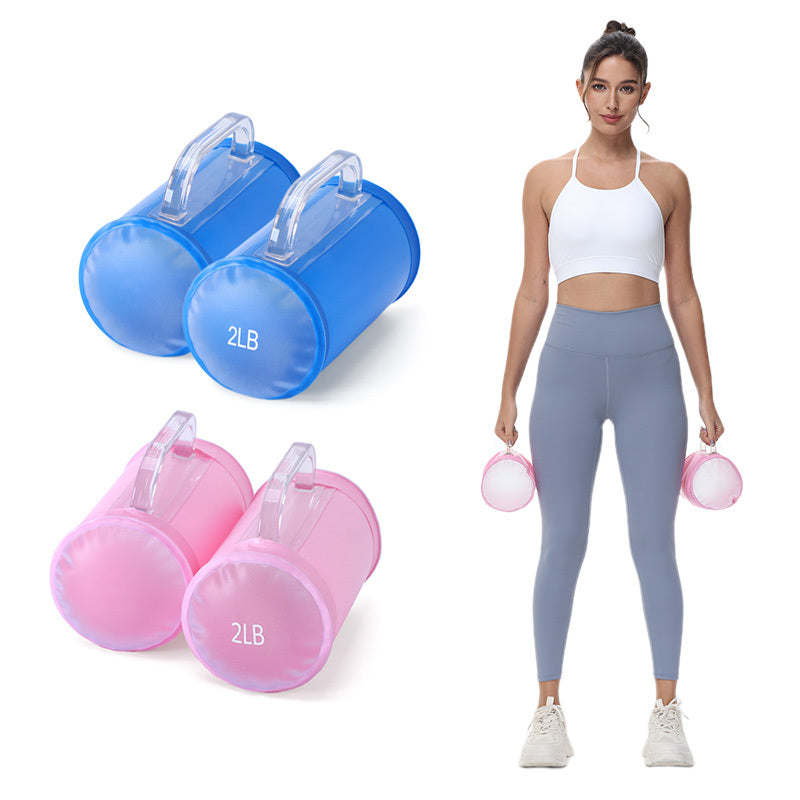 2x2lbs Wasserhantelpaare Tragbare freie Gewichte Einstellbare Yoga-Übung Fitness Frauen Hantel Reisetrainingsset