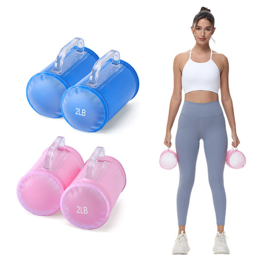 2x2lbs Wasserhantelpaare Tragbare freie Gewichte Einstellbare Yoga-Übung Fitness Frauen Hantel Reisetrainingsset