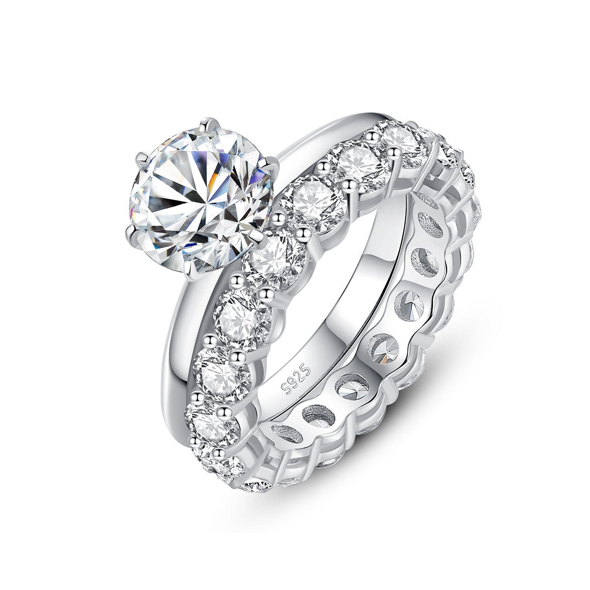 Mode S925 Silber Damen Moissanit Ring