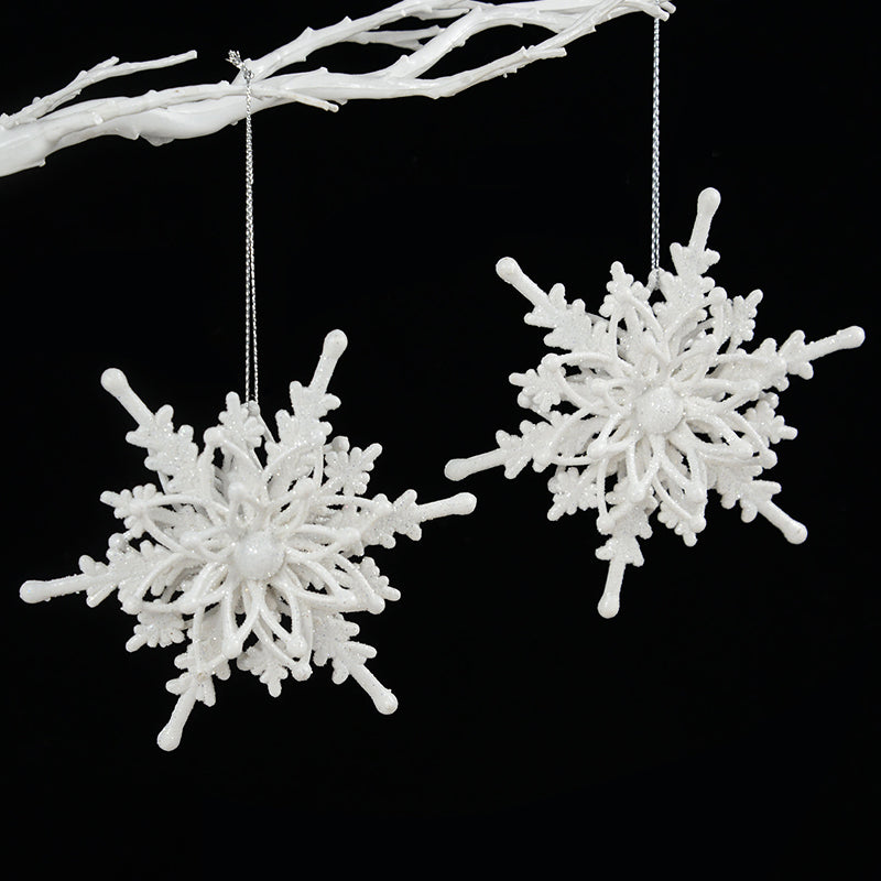 Christmas Snowflake Ornaments 3D Ice White Snowflakes Christmas DIY Crafts Hanging Pendants Xmas Tree Decorations New Year Christmas Tree Pendant