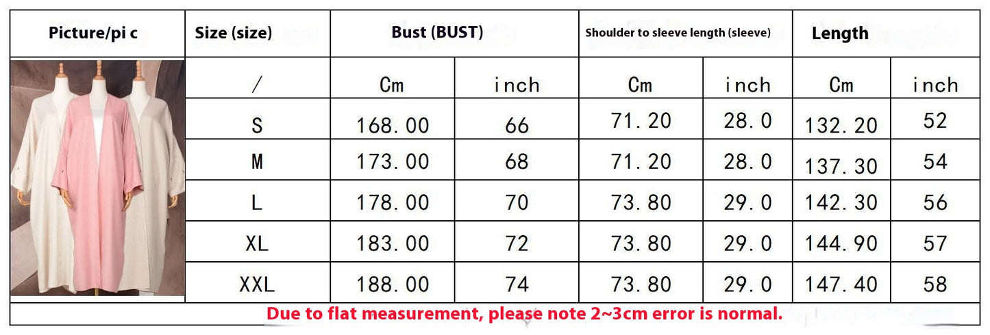 Muslimischer eleganter bestickter Cardigan-Kleid-Umhang