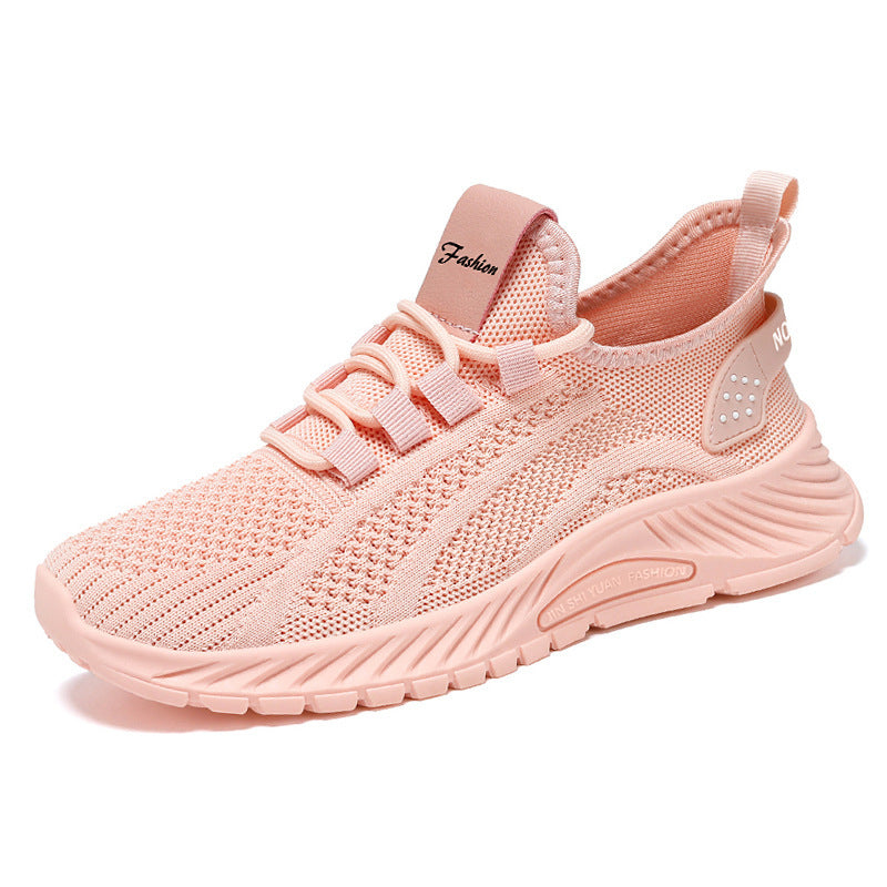 Modische, lässige Sportschuhe für Damen, flache Schnürschuhe, leichte, atmungsaktive Laufschuhe aus Mesh