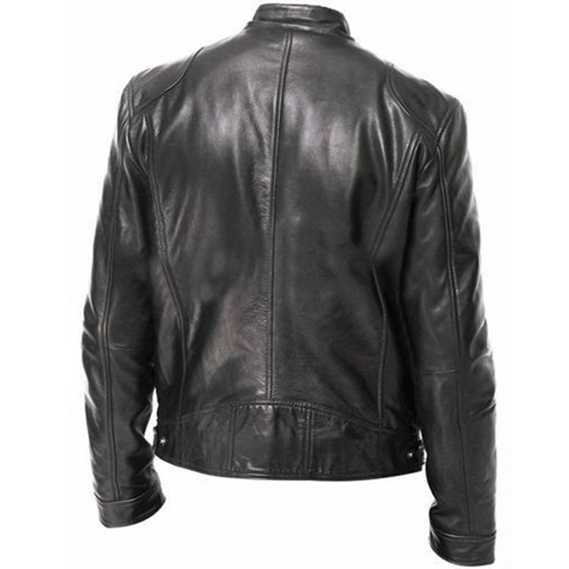PU-Lederjacke Slim-Fit-Lederjacke