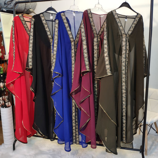 Stylish New Fashion Elegant Loose Muslim Robe Dress for Everyday Wear