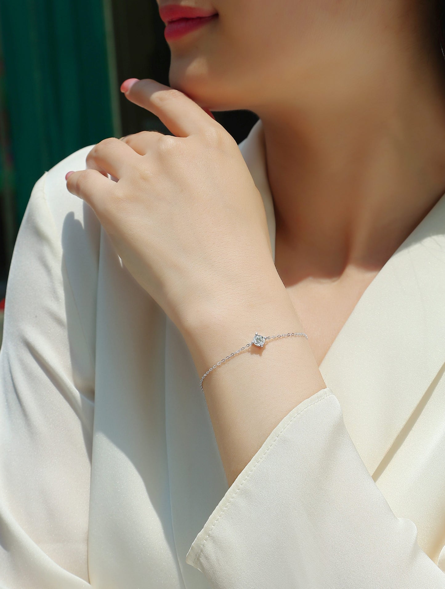 Cross-Linked Bracelet - Set With Top-Quality Moissanite, A Luxurious