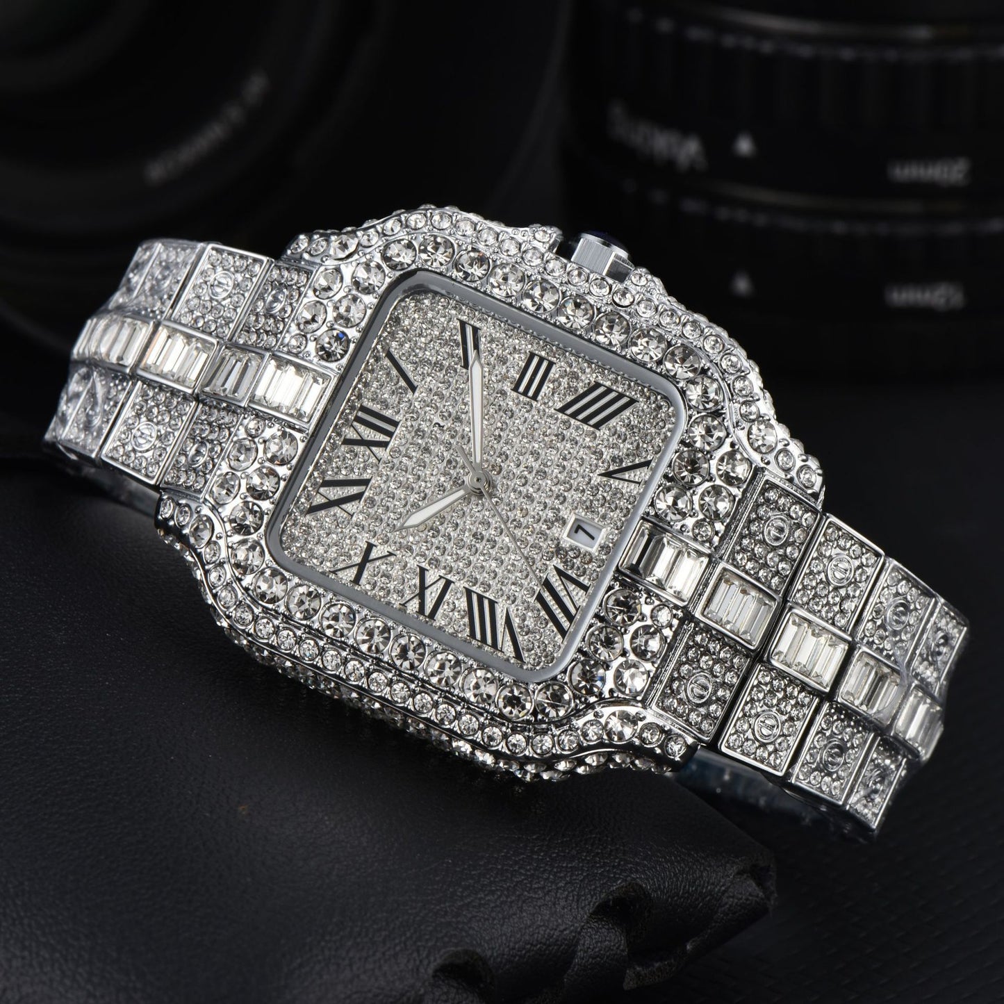 Men's Square Fashion Trend Full Diamond Watch
