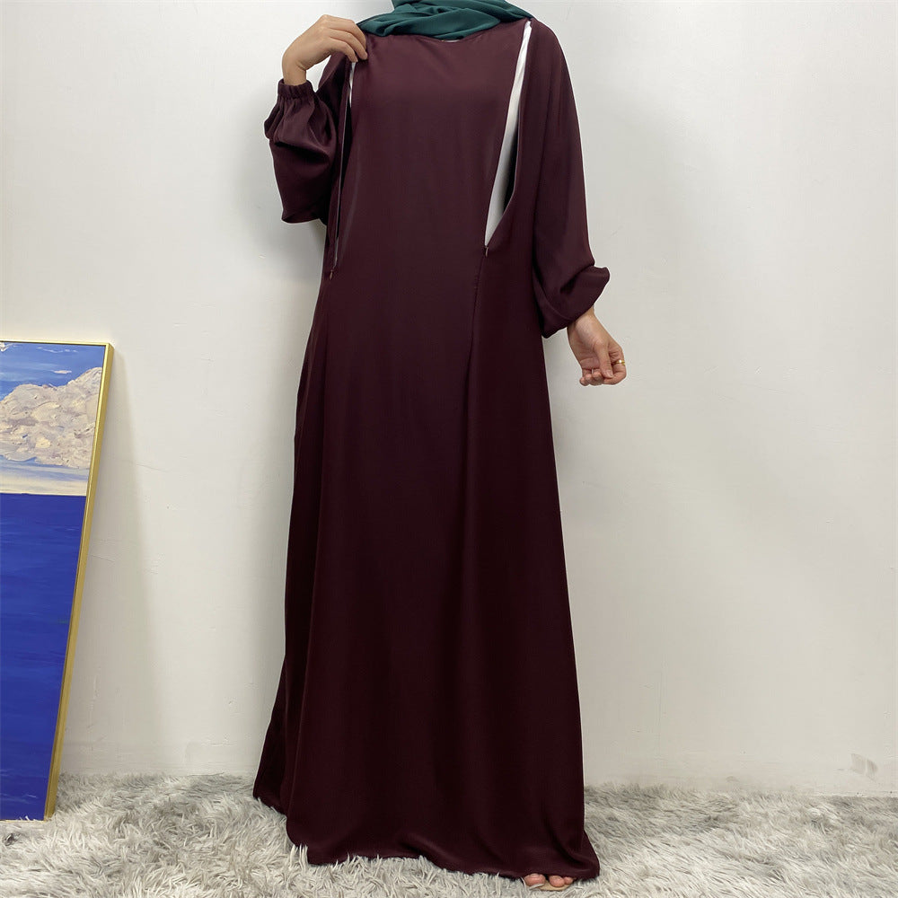 Modische Stillkleidung muslimisches Langarm-Kleid mit schmaler Passform