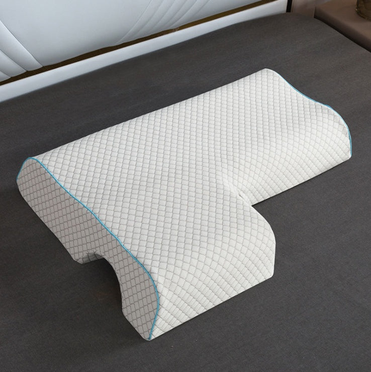Oreiller de couple incurvé avec mousse à mémoire de forme à rebond lent pour le bras et la main
