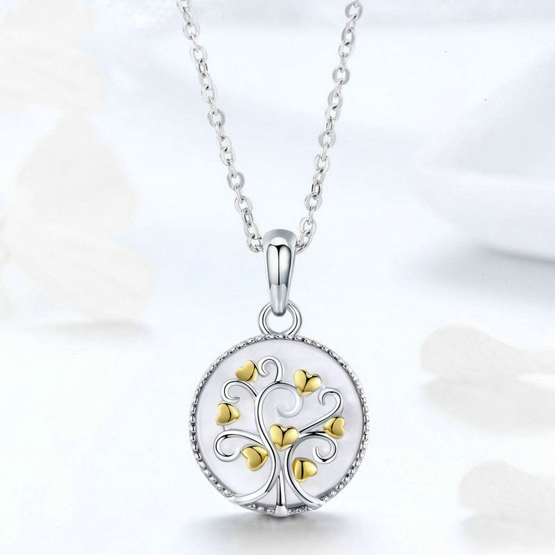 Sterling Silver Necklace Oval Gold-plated Necklace Women